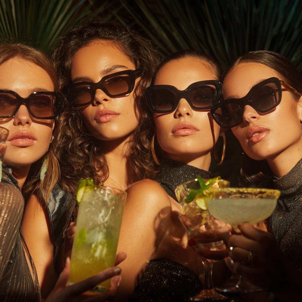 Group of moms drinking margaritas.