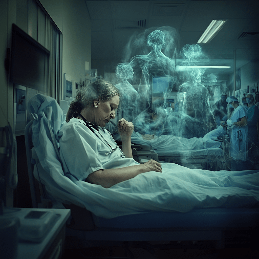 a night shift warrior presented as a patient on a hospital bed trying to handle the chaos behind how to survive night shift.