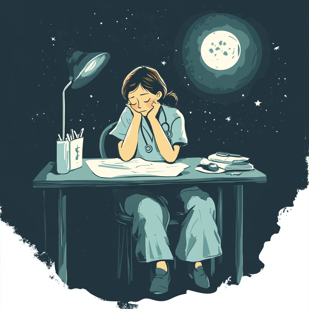 A night shift healthcare worker into her night shift routine trying to learn how to survive night shift