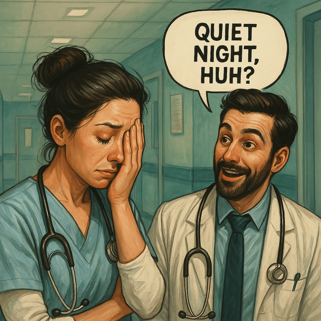 Night shift workers using sarcasm as a next level mental health help