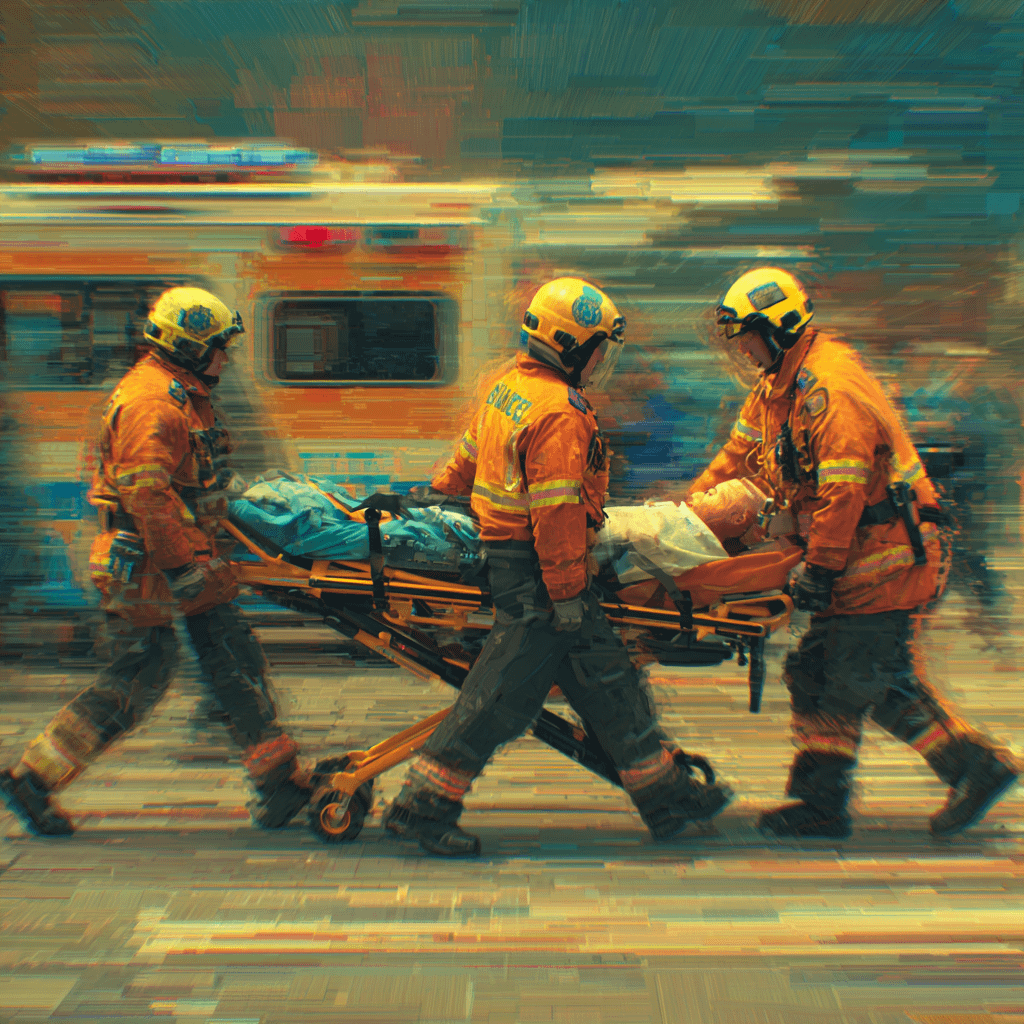 Medical team saving a patient's life