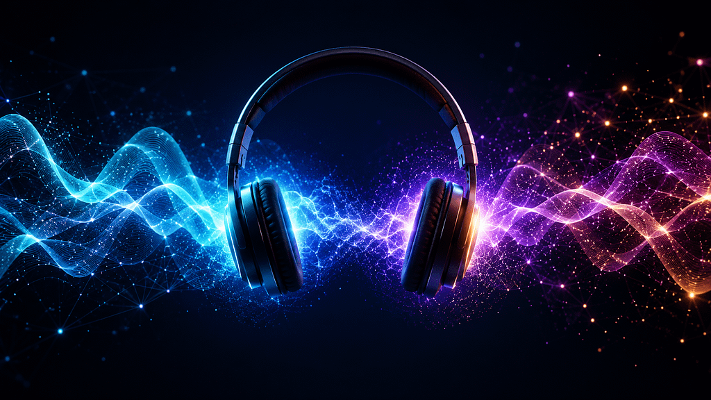 The Brain Song Review image featuring headphones surrounded by glowing brainwave audio patterns, representing focus, memory, and mental clarity.