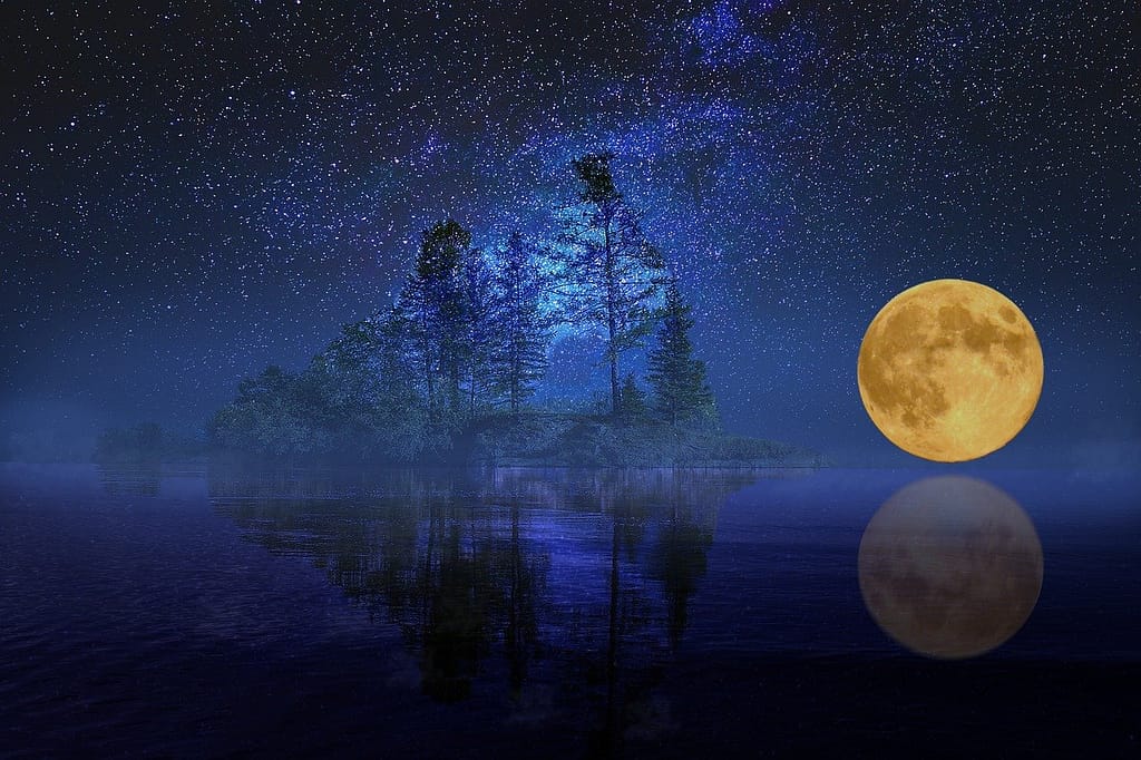 Full moon manifestation scene
