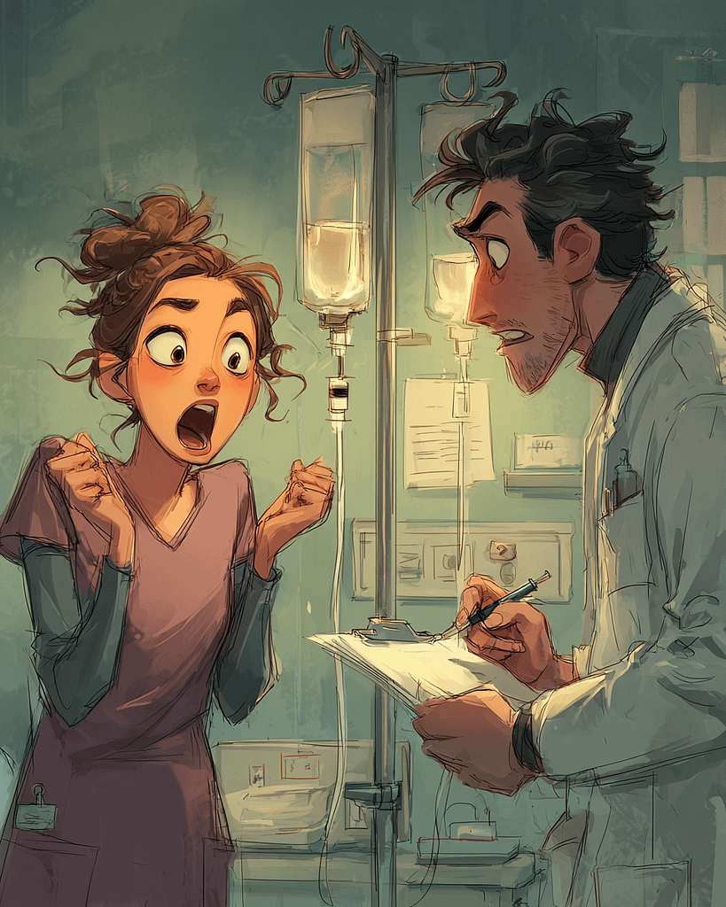 funny nurse humor - a doctor and a nurse arguing about a patient.