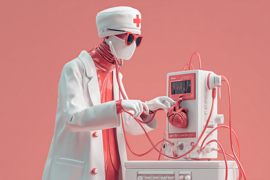 Doctor playing with an OED defibrillator battery