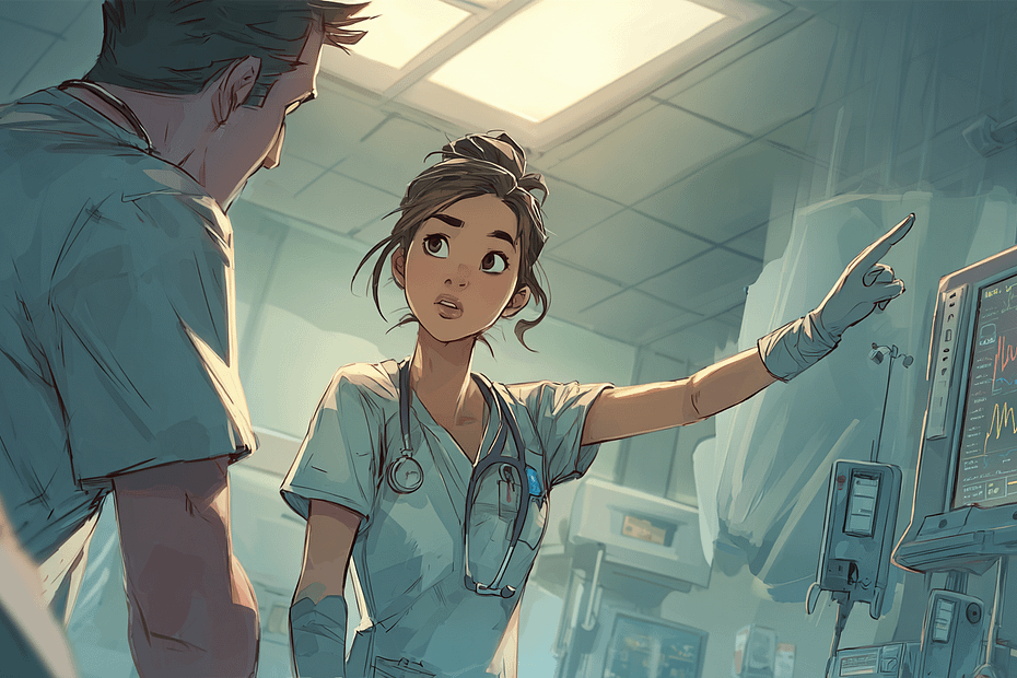 funny nurse humor - a nurse helping the doctor